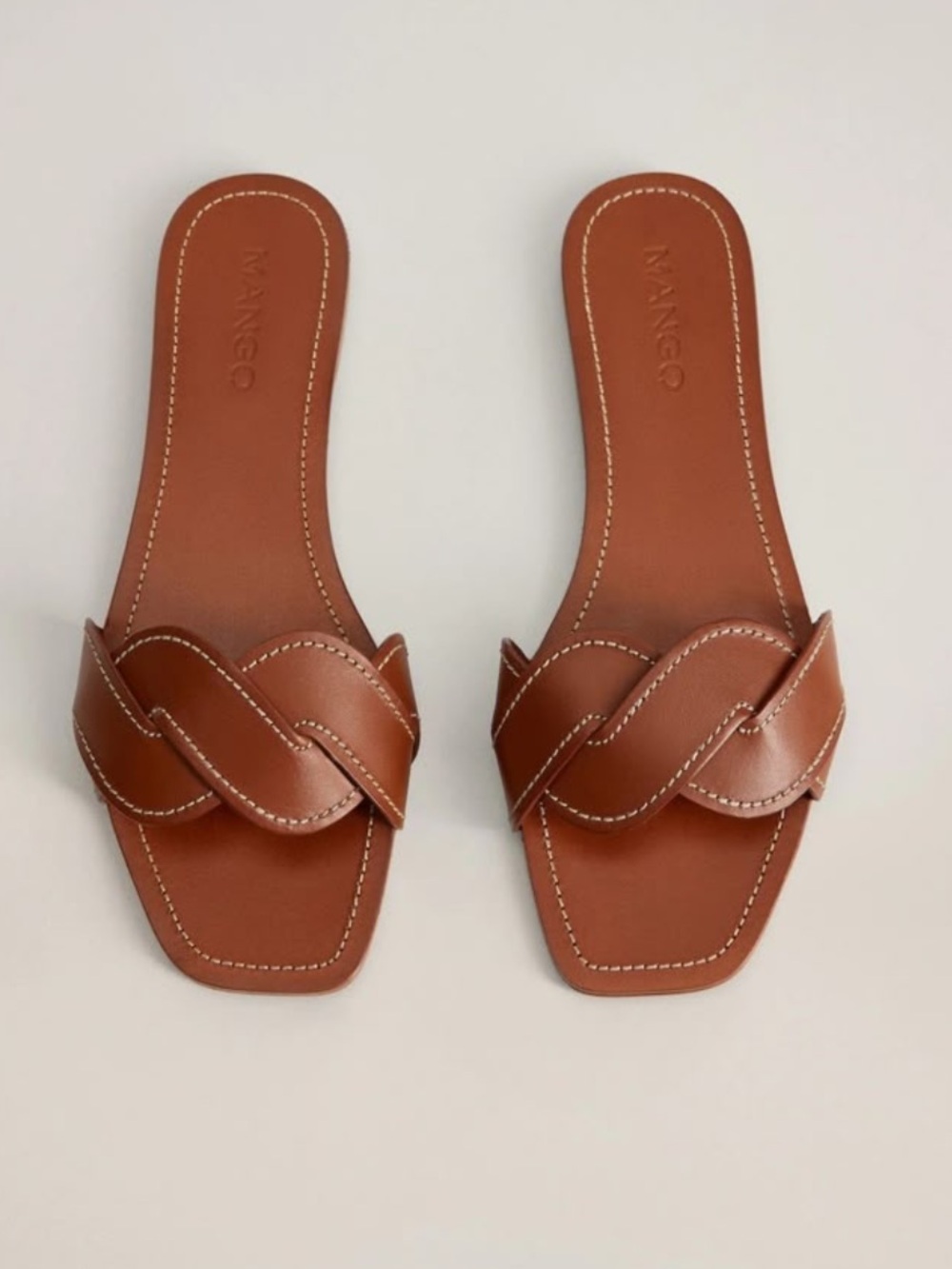 Mango Braided Leather Sandals
